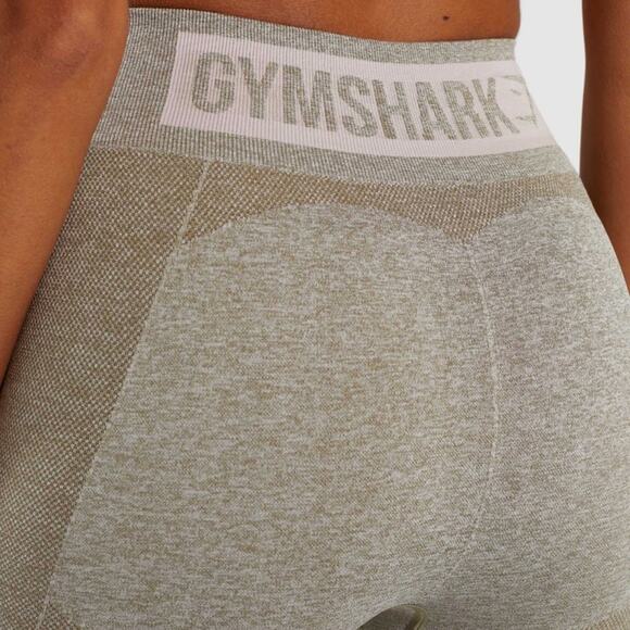 GYMSHARK Washed Khaki Marl/Blush Nude Flex High Waisted Active Leggings Size S - Picture 13 of 13